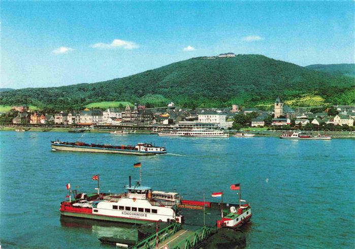 Koenigswinter Rhein Panorama Autofaehre