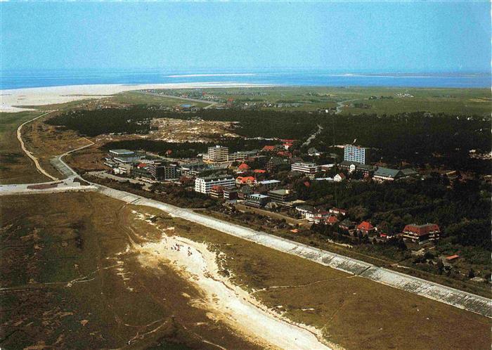 St Peter -Ording Nordseebad Im Bad Fliegeraufnahme Hinter dem Wald Sandbank