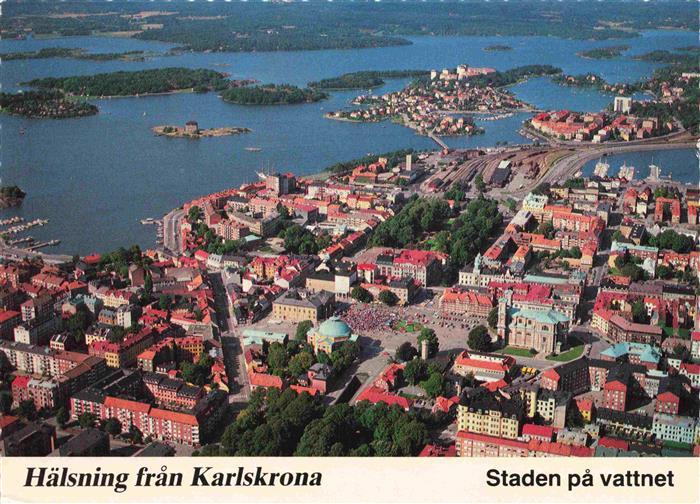 Karlskrona Carlskrona Sweden Staden pa vattnet Fliegeraufnahme
