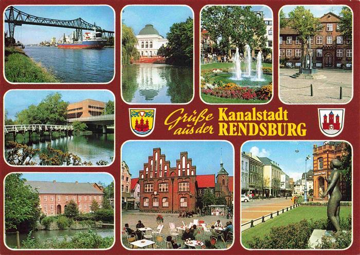 Rendsburg Schleswig-Holstein Hochbruecke Nordostsee Kanal Park Rathaus Ortsparti