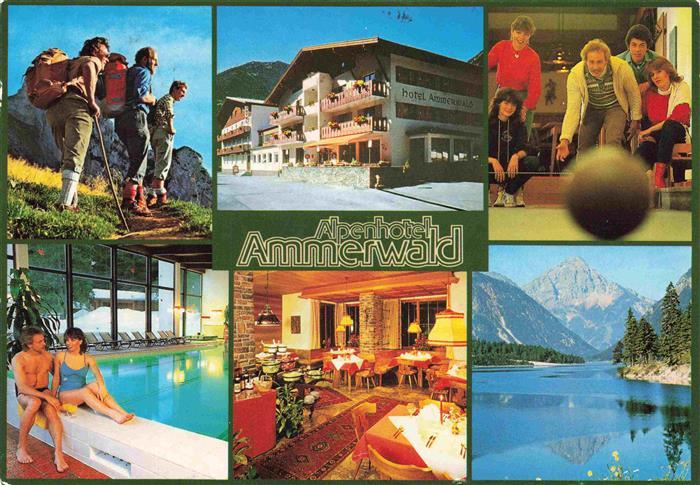 Reutte Tirol AT Alpenhotel Ammerwal Wandern Hallenbad Kegelbahn Gastraum Seepano