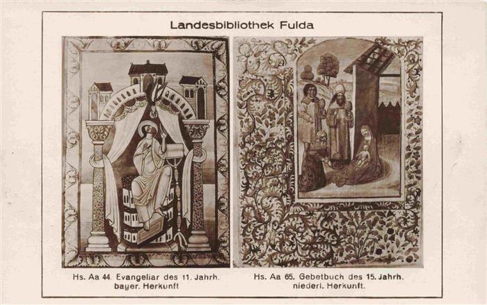 FULDA Hessen Evangeliar des 11 Jhdt bayer Herkunft und Gebetbuch des 15 Jhdt nie