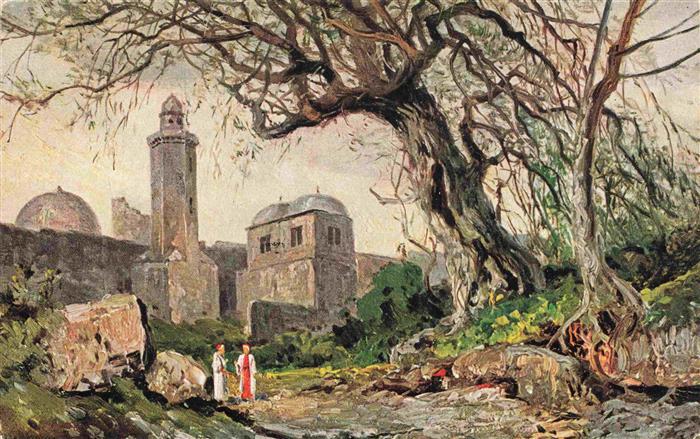 Jerusalem  Yerushalayim Israel Kirche der Himmelfahrt Christi Kuenstlerkarte