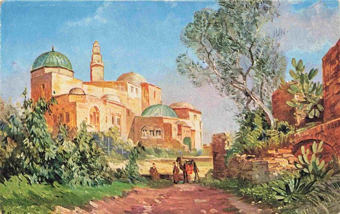 Jerusalem  Yerushalayim Israel Davids Grab Kuenstlerkarte
