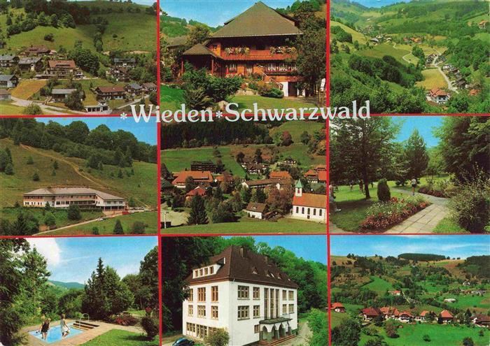 Wieden  Schwarzwald BW Schwarzwaldhaeuser Panorama Wassertreten Hotel Park