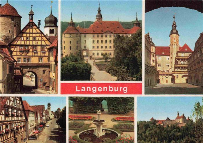 Langenburg Wuerttemberg Schloss Stadttor Strassenpartie Park