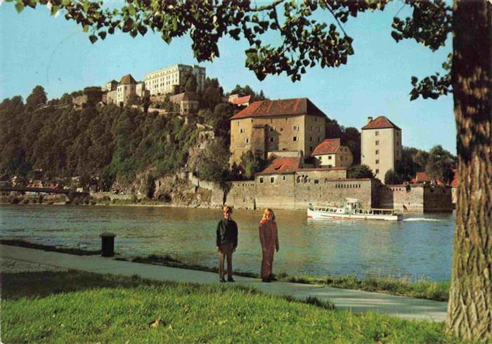 PAssAU Bayern Blick auf Ober und Niederhaus