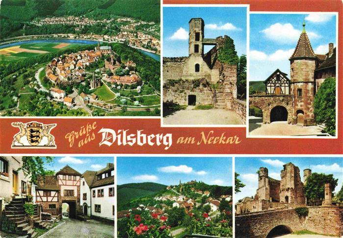 Dilsberg Neckar Neckargemuend Fliegeraufnahme Burgruine Stadttor Panorama