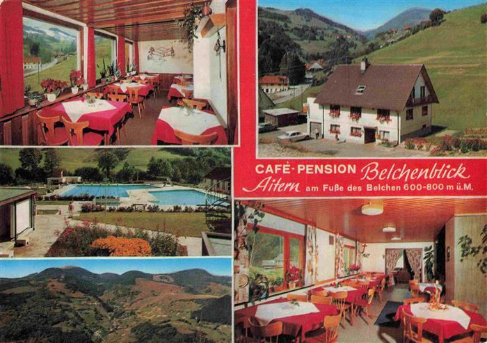 Aitern BW Cafe Pension Belchenblick Gastraeume Schwimmbad Panorama