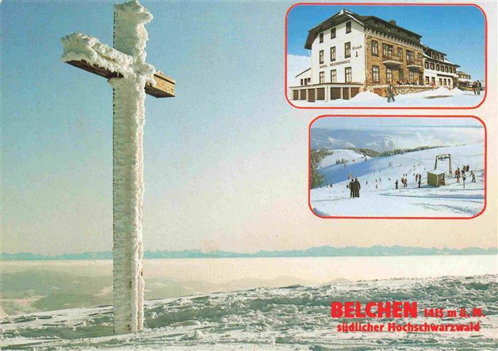 Schoenau Schwarzwald Berghotel Belchenhaus Panorama Skilift Gipfelkreuz