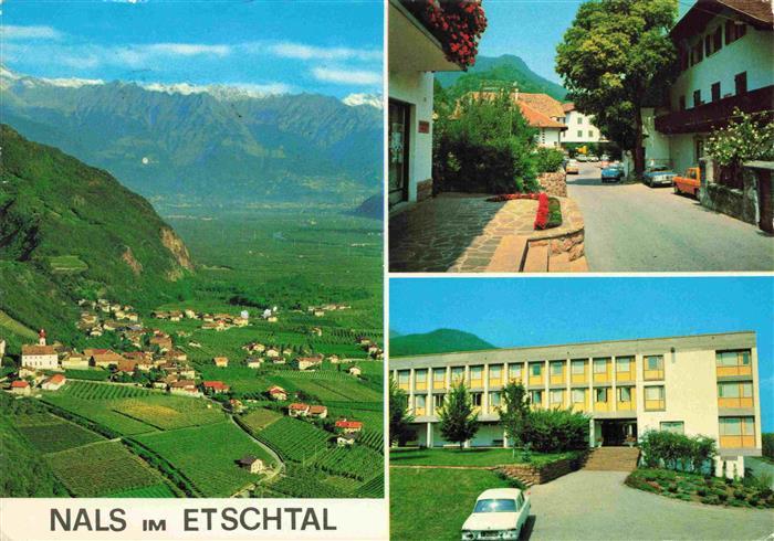 Nals Nalles Suedtirol IT im Etschtal Panorama Ortspartie Schule