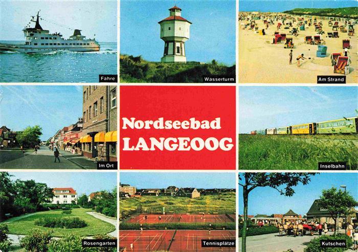 Langeoog Nordseebad Faehre Wasserturm Am Strand Im Ort Inselbahn Rosengarten Ten