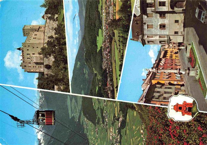 Brunico Bruneck Pustertal IT Seilbahn Schloss Panorama Ortspartie