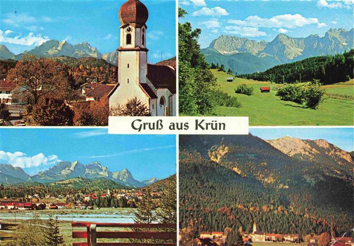 Kruen Garmisch-Partenkirchen Kirche Panorama Teilansichten