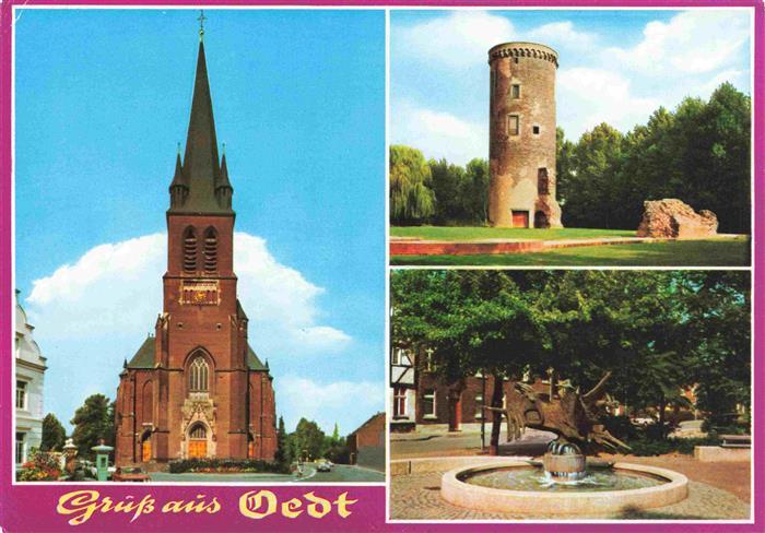Oedt Grefrath NRW Kirche Turm Park Brunnen