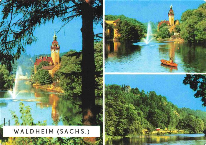 Waldheim  Sachsen Schloss Park Fontaene