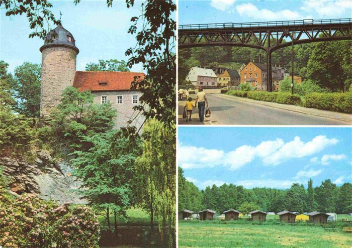 Oberrabenstein Chemnitz Burg Rabenstein Alter Eisenbahnviadukt Zeltplatz