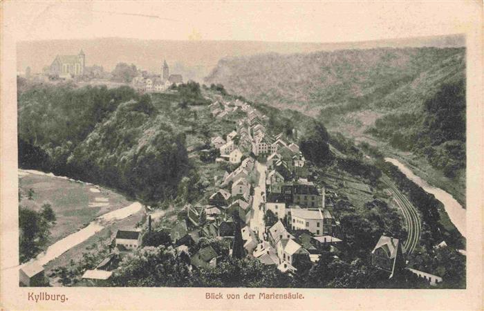 Kyllburg Rheinland-Pfalz Blick von der Mariensaeule Feldpost