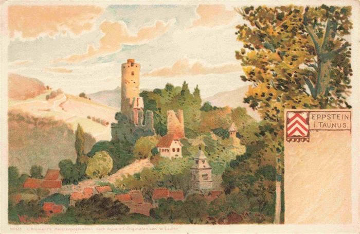 Eppstein Taunus Burg Kuenstlerkarte