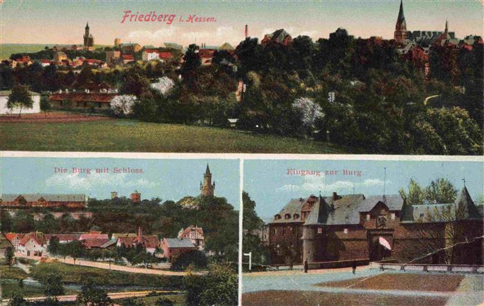 Friedberg Hessen Panorama Burg mit Schloss Eingang zur Burg