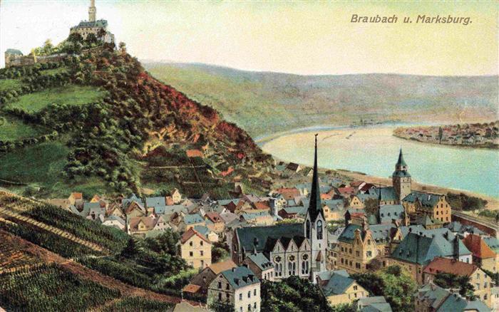 Braubach Rhein Panorama mit Marksburg