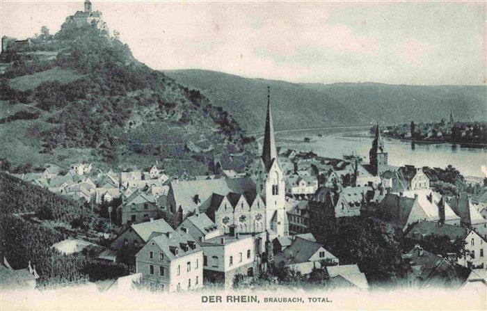 Braubach Rhein Panorama mit Marksburg