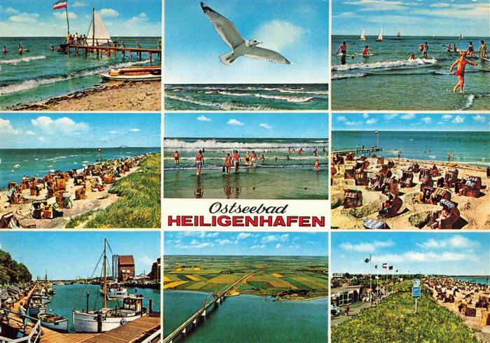 Heiligenhafen Ostseebad Strandpartien Bootssteg Fischerboote Bruecke