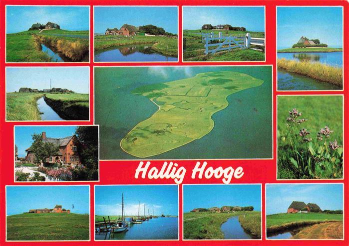Hallig Hooge Teilansichten Fliegeraufnahme