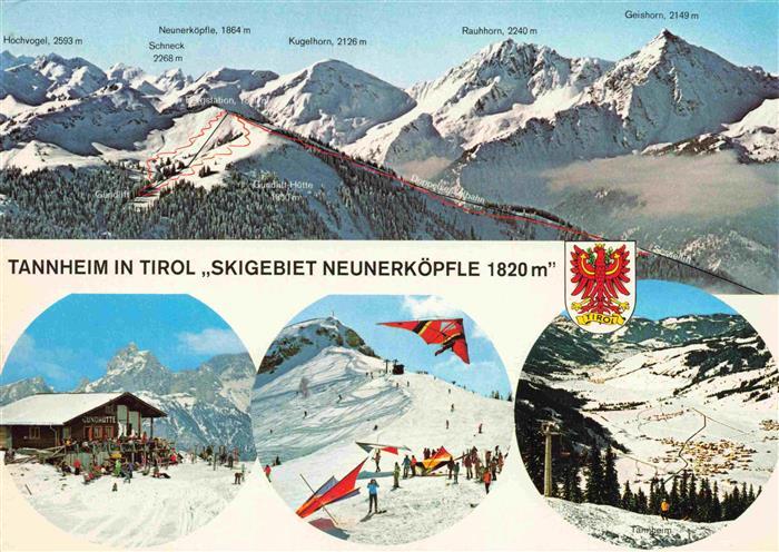 Tannheim 1097m Tirol AT Skigebiet Neunerkoepfle mit Gundlift Drachenfliegen Skil