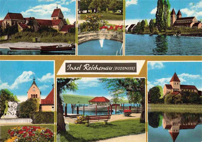 Insel Reichenau Bodensee Kloster Park Kirche Strand