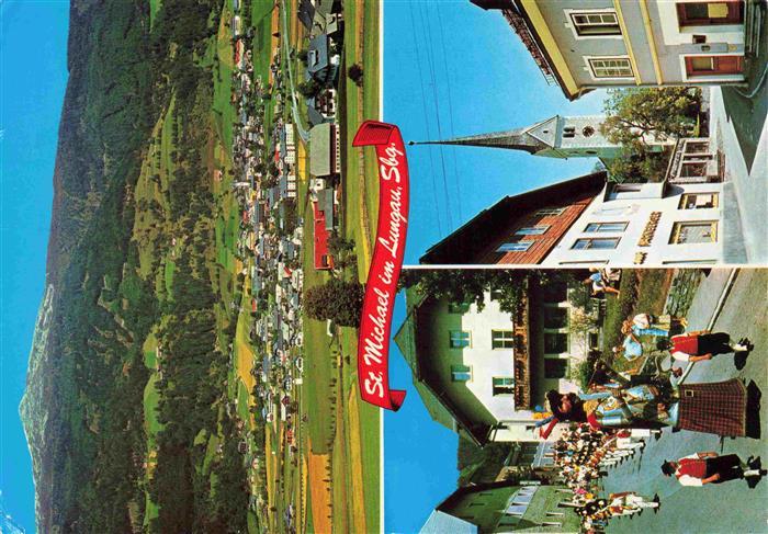 St Michael Lungau AT Fliegeraufnahme Trachtenumzug Kirch