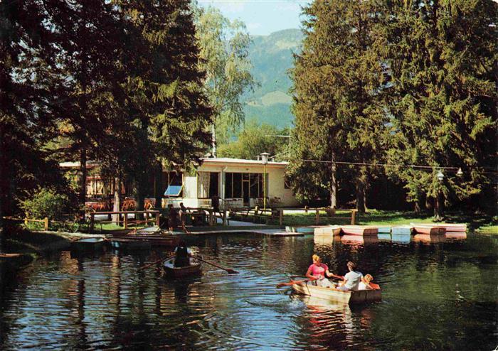 Reichenau Niederoesterreich Teich und Cafe im Kurpark