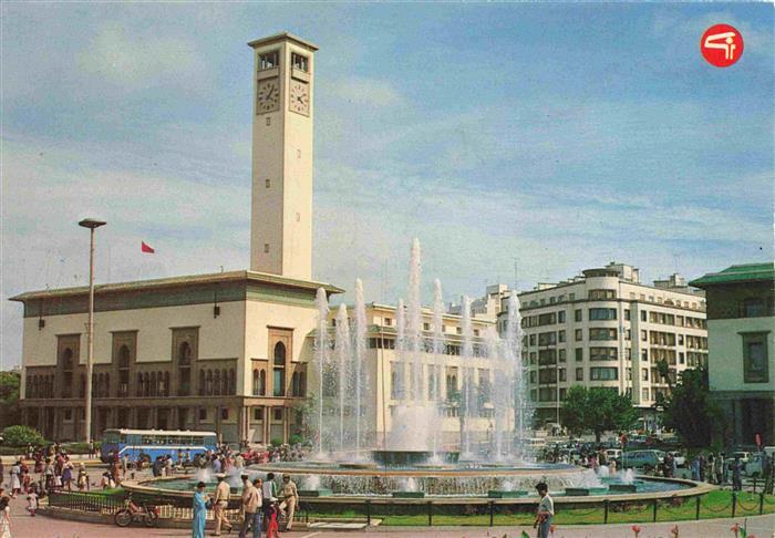 Casablanca Maroc Fontaine lumineuse et musicale Place des Nations Unies