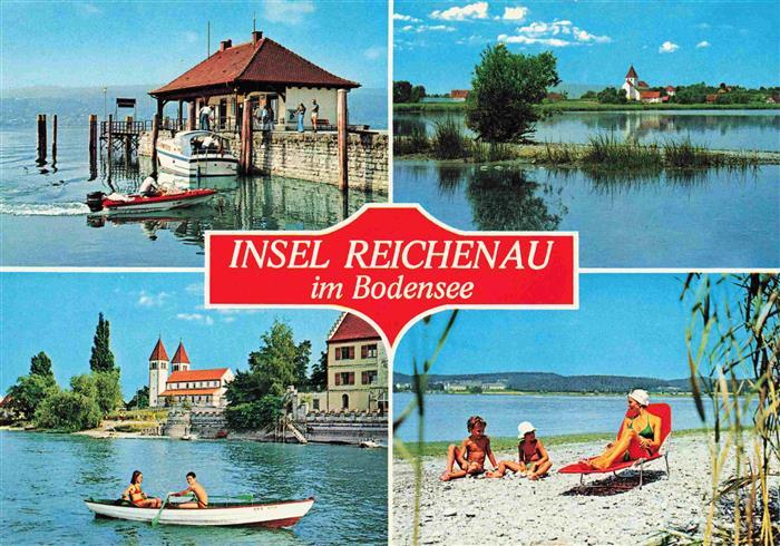 Insel Reichenau Bodensee Bootspartien Kirche Strand