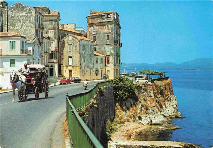 Korfu Corfu Kerkyra Greece Altstadt Pferdefuhrwerk