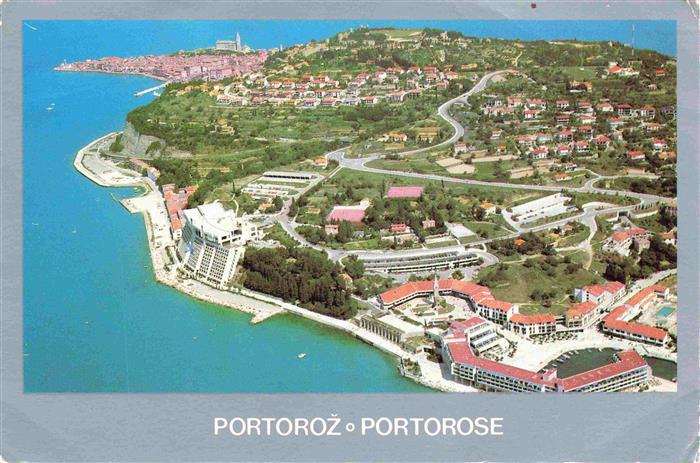 Portoroz Portorose Piran Istrien Slovenia Fliegeraufnahme