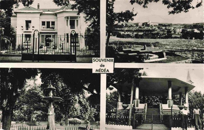 Medea Algerie La Prefecture Vue generale Le Jardin Public Le Kiosque