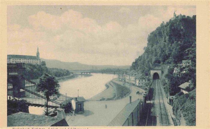 Tetschen-Bodenbach Boehmen DECIN CZ Kettenbruecke Schloss