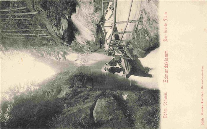 Edmundsklamm Boehmen Hrensko CZ Der breite Stein