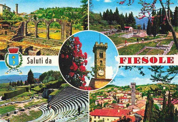 Fiesole Toscana IT Ruine Park Arena Panorama Glockenturm