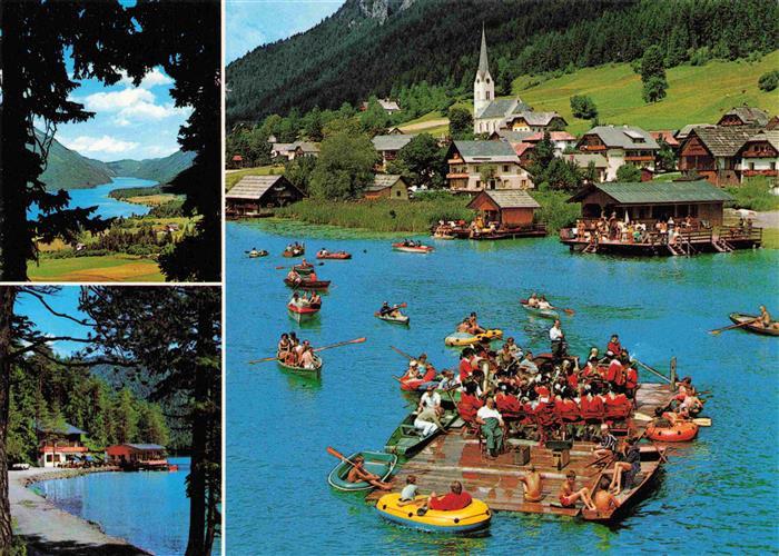 Weissensee Kaernten AT Fliegeraufnahme Panorama Strand
