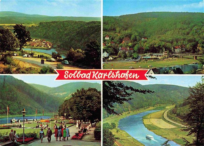 Bad Karlshafen Panorama Promenade Weserpartie