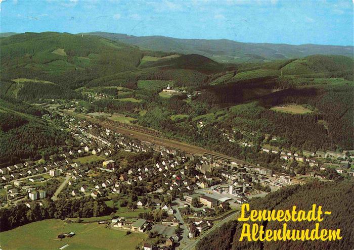 Altenhundem Blick auf Maria Koenigin und Hohe Bracht Fliegeraufnahme
