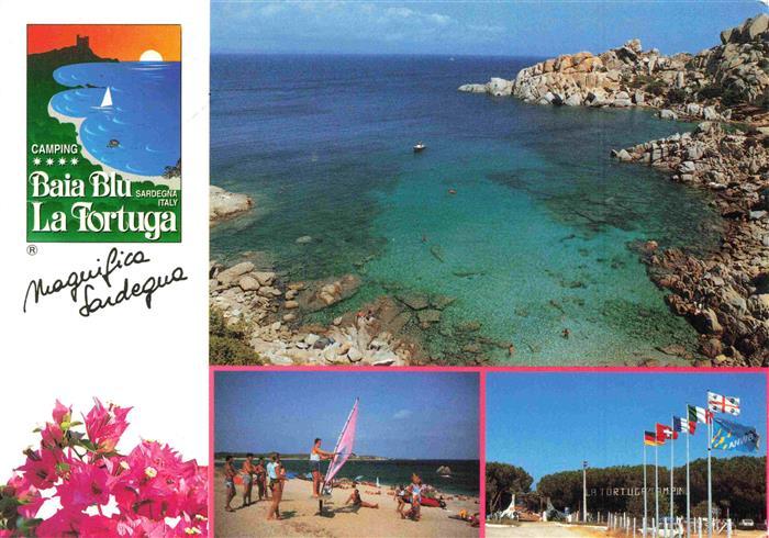 Sardinien Italien Camping Baia Blu La Turtuga Fliegeraufnahme Strandpartien