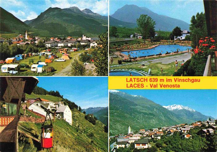 Latsch Laces Vinschgau IT Campingplatz Schwimmbad Seilbahn St Martin Tausch