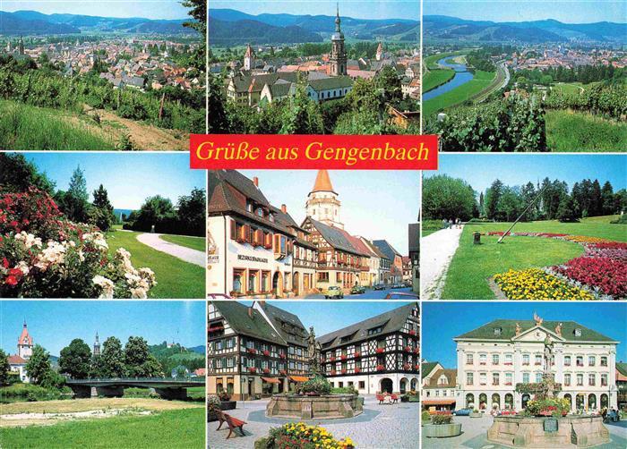 Gengenbach Panorama Teilansichten Park Schloss Markt Rathaus