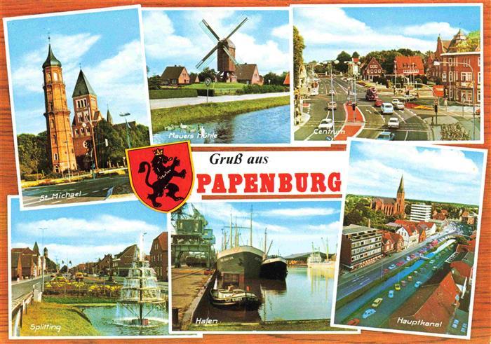 Papenburg Ems Niedersachsen St Michael Mauers Muehle Centrum Splitting Hafen Hau