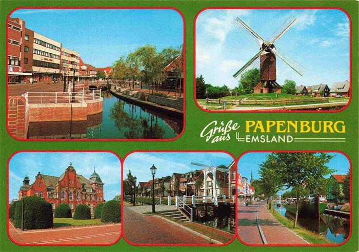 Papenburg Ems Niedersachsen Emskanal Schloss Windmuehle Ziehbruecke