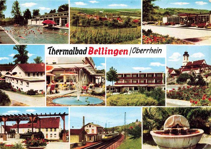 Bad Bellingen Freibad Panorama Bahnhof Park Brunnen