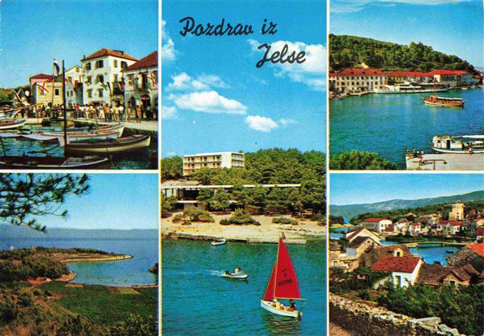 Jelsa Croatia Hafen Panorama Teilansichten